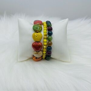 Bohemian Style Ceramic Bracelet Heart Bundle